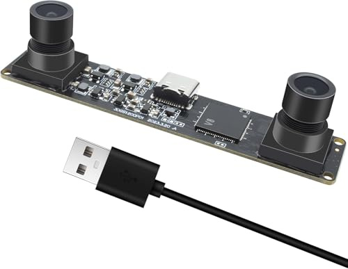 MMlove Modulo fotocamera stereo USB, 1200p 60 fps con otturatore globale, doppia lente sincrona 600P 120 FPS, webcam 3D ad alta velocità, angolo di visione 94°, fotocamera Lightburn per riconoscimento