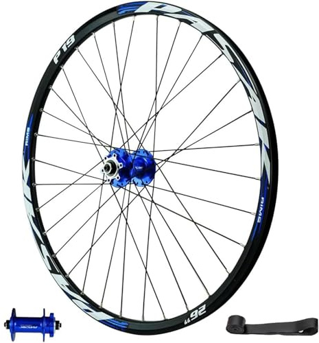 KUNYOS MTB Laufradsatz 26/27,5/29 Zoll Scheibenbremse 142Mm Steckachse HG Sealed Bearing Nabe Fahrrad Vorderrad Hinterrad Felge Für 7-11 Fach Kassette,Qr Front,26inch