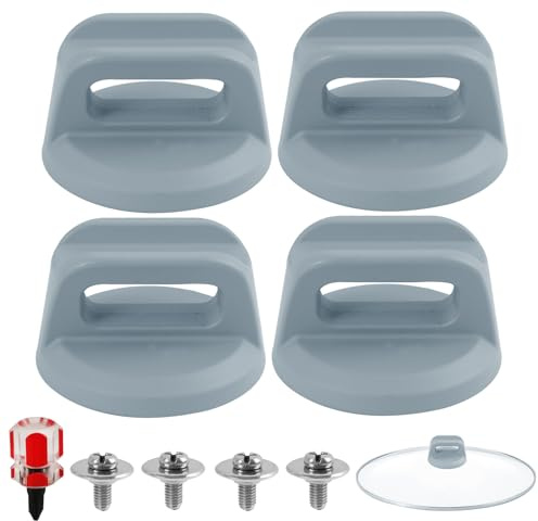 FunWorth Pan Lid Knob, 4 Pack Universal Cookware Lid Handle, Heat Resistant | Grey. Bakelite. 4 heat resistant lid cover knobs. Ergonomic grip. Screws, washers, screwdriver. Dishwasher safe