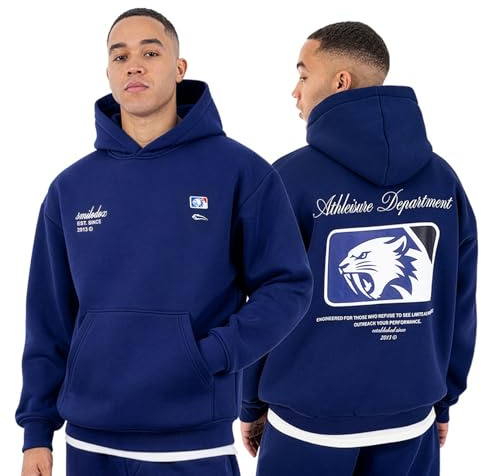 SMILODOX Hoodie Herren Striver, Oversized Kapuzenpullover mit Kängurutasche und Backprint, Pullover mit Rippbündchen, Streetwear, Baggy Fit, Casual Fit, Sportbekleidung für Gym & Freizeit