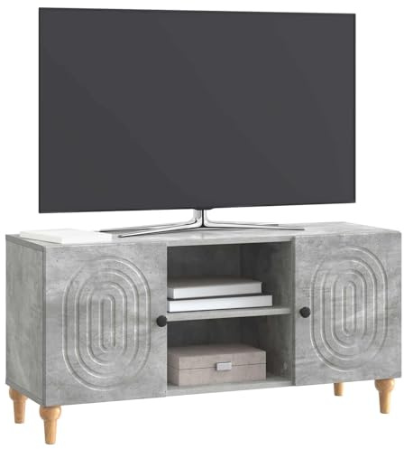 vidaXL TV-Schränk Betongrau 102 x 34,5 x 50 cm Holzwerkstoff, Stylische Wohnzimmermöbel, rechteckiger Medienkonsole, viel Stauraum, praktischer TV-Ständer, platzsparend