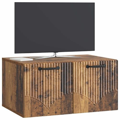 vidaXL Wandmontierter TV-Schrank Altholz 59,5 x 41 x 30 cm, Moderner Wohnbereich, Rechteckiger Wandschrank, Viel Stauraum, Schlichtes Design für die Haushaltsorganisation
