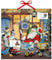 Adventskalender Weihnachtsmann – mit 24 Stickern – mit Glitzer – mit rotem Stoffband – Format 30 x 30 cm