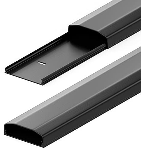 deleyCON Universal Kabelkanal Leitungskanal einfaches Verlegen von Kabeln und Leitungen Hochwertiges PVC Länge 50cm - Breite 6cm - Höhe 2cm - Schwarz