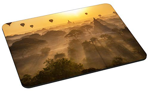 PEDEA Gaming und Office Mauspad - 220 x 180 mm - mit vernähten Rändern und rutschfester Unterseite, sunrise