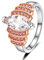 Uloveido Marquise Cut Clear Zirkonia Fliege Unendlichkeit Versprechen Ring für Frauen Rose Gold und Platin überzogen Zwei Töne Ringe Hochzeit Größe 52 (16.6) Y359