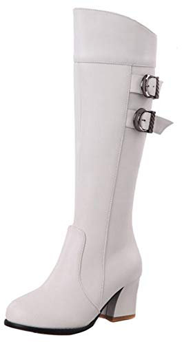 Onewus Stivali da donna con tacco lungo, bianco, 50 EU