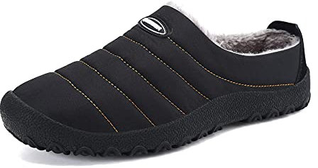 SMajong Invierno Zapatillas de Casa para Hombre Mujer Espesar Zapatillas Aire Libre Impermeables Cálidas Pantuflas de Casa Interior Zapatos con Pelusa Forro Talla Grande 41 EU