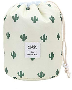 JunNeng 7VPM Pull string makeup bag cactus, Acrylic