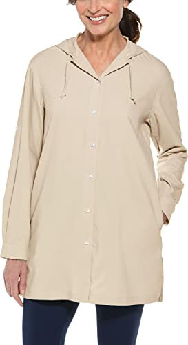 Coolibar Iztapa Strandshirt für Damen, LSF 50+, Sonnenschutz - Braun - Small
