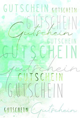 Gutschein, Gutscheinkarte mit Umschlag, Geschenkgutschein, im Format DIN B6 176 x 125 mm, Klappkarte inkl. Umschlag, Motiv: Modern