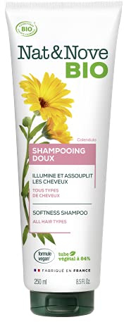 NAT&NOVE BIO Bio-zertifiziertes mildes Shampoo für alle Haartypen, 250 ml