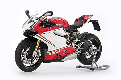 TAMIYA 300114132 1:12 Ducati 1199 Panigale S Tricolore, originalgetreue Nachbildung, Modellbau, Plastik Bausatz, Basteln, Hobby, Kleben, Modellbausatz, Zusammenbauen, unlackiert, Rot