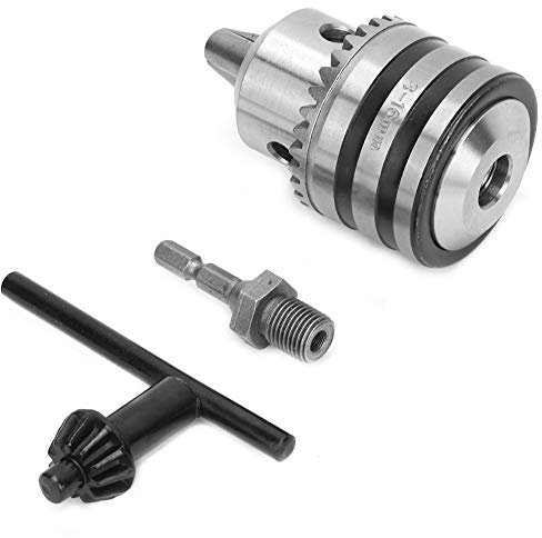 Mandrino di Perforazione 3.0-16MM 1/2-20UNF con Chiave per Mandrino e Adattatore per Testa Esagonale 1/4