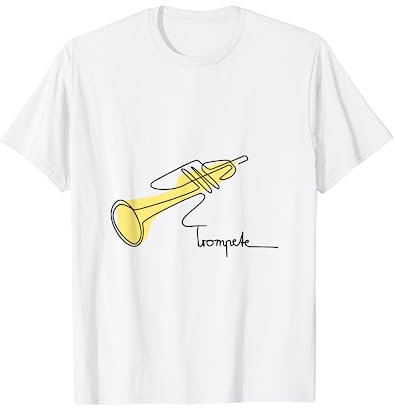 Trompeter One-Line Musiker Design Blas-Orchester Trompete T-Shirt