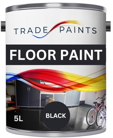Heavy Duty Quick Dry Floor Paint - Garage, Workshop, Warehouse, Industrial Floor Paint - Ideal For Concrete, Stone, Brick, Wood & Metal (Black, 5 l Pack of 1)