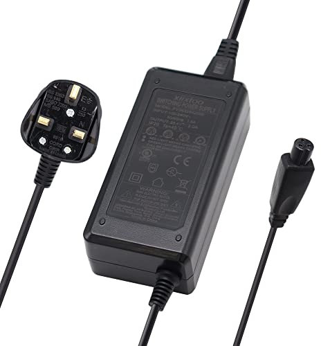 xiixtoo 24V 2A E-bike Quad Moped Electric Scooter Charger for E100, E100S, E125, E150, E200, E300, E500S, X250, PR200, MX350 - Black, 3-pin Female Inline Connector, 12mm Conversion Plug