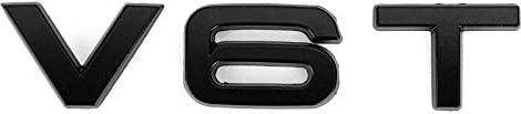 Areyourshop V6T Emblem für A1 A3 A4 A5 A6 A7 Q3 Q5 Q7 S6 S7 S8 S4 SQ5 Schwarz