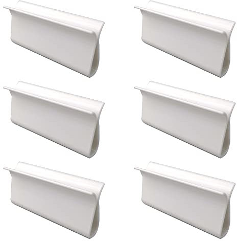 UFURMATE Cordless Blind Handles, 6Pcs White Spring Roller Blind Handles Automatic No-Chain Roller Blind Pull Handles R-Type Roller Blind Cloth Clips