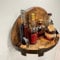 Ghopy Hand Crafted Liquor Bottle Display, Bourbon Whiskey Barrel Shelf Wall Mounted Whiskey Barrel Shelf, Vintage Round Wine Rack Whisky Display, Family Kitchen Bar Rack Home Decoration