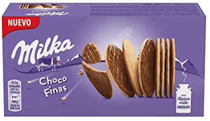 Milka Choco Finas Galletas con Chocolate con Leche de los Alpes, 126g