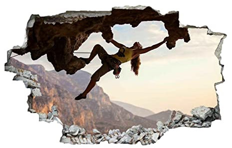 Klettern Wandtattoo Durchbruch 3D Wandsticker Sport Selbstklebend Wanddeko Berge Wanddurchbruch sticker für Kinderzimmer Mädchen Wanddeko Spielzimmer Kleinkind Wandaufkleber Schlafzimmer Wandbild