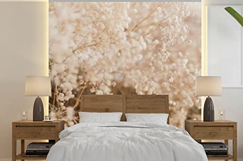 Selbstklebend Tapete Wandpapier Wandaufkleber Fototapete Tapeten Wanddeko 350x350 cm Pampasgras - Pflanze - Natur