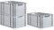 PROREGAL SuperSparSet 3x Eurobox NextGen Grip | HxBxT 32x40x60cm | 65 Liter | Griffe offen | Grau | Eurobehälter, Transportbox, Transportbehälter, Stapelbehälter