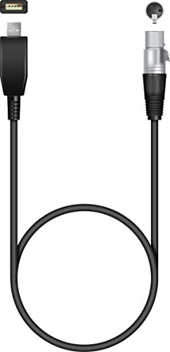 Electrovision USB to 3 Pin Female XLR Microphone Cable Lead For Singing, Speech and Karaoke Instrument Recording with 3m Black