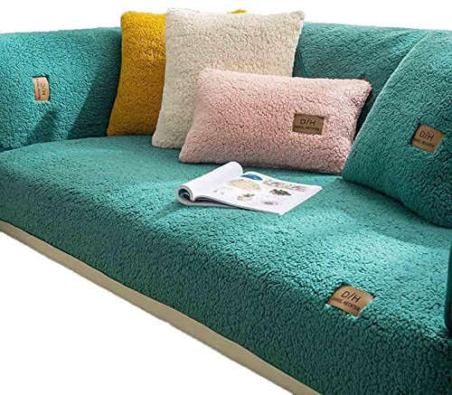 YWQJL Sofa überzug L Form,Velvet Sofa Covers 1 2 3 4-Seater Sofa Cover Couch Cover L Shape Corner Sofa Sofa/Couch Throw Blanket Couch Throws Sofa Cover Throws Non-Slip,green-110x180cm