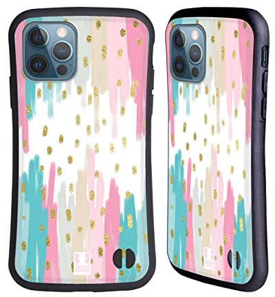 Head Case Designs Soft-Hued Abstract Strokes Hybride Handyhülle Hülle Huelle kompatibel mit Apple iPhone 12 / iPhone 12 Pro