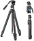 ULANZI Zero V Travel Tripod Video, Treppiede Video da 157,5 cm/62 con Testa Panoramica Fluida, Colonna Centrale Rimovibile, Treppiede da Viaggio in Fibra di Carbonio per Videocamere DSLR