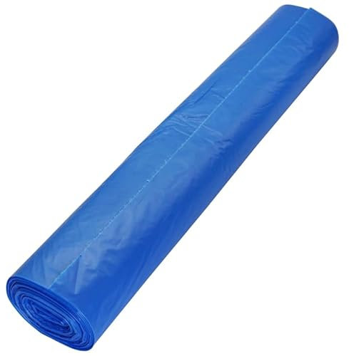 Paquete de 100 bolsas de basura de 120 litros, bolsas de basura azules de 70 x 110 cm, bolsas de basura