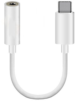 MOELECTRONIX Cuffie USB 3.1 di tipo C, adatte per Oppo Pad Air, da USB-C a 3,5 mm, connettore digitale, presa Aux-in, cavo adattatore audio bianco