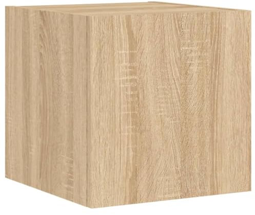 vidaXL Mobile TV a Parete con Luci LED Rovere Sonoma 30,5x35x80 cm