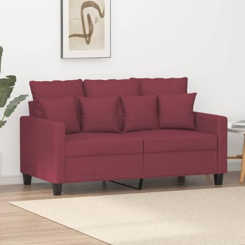 UTSRABFA Balkonmöbel Ecksofa Couchgarnitur Wohnzimmer 2-Sitzer-Sofa Weinrot 120 cm Stoff Geeignet für Café, Wohnzimmer, Gästezimmer, Büro