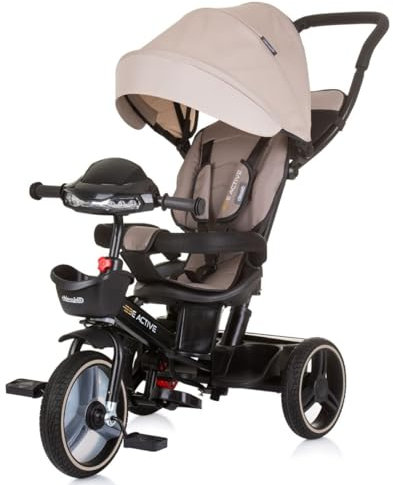 Chipolino Tricycle Dreirad Be Active 2 in 1 Sitz drehbar Musik Licht drehbar, Farben:beige