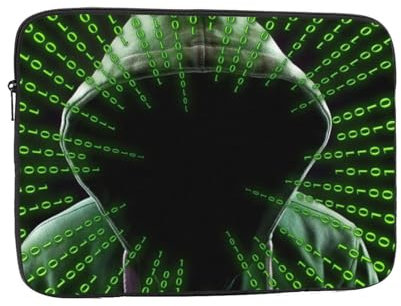 Hacker Attack bedruckte Laptophülle für 10-Zoll-Laptop, stoßfestes Oxford-Gewebe, Laptop-Schutzhülle, Laptoptasche