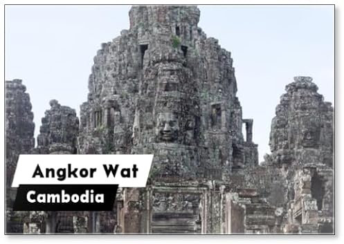The Most Famous Religious Site in Cambodia, Design 3, Fridge Magnet