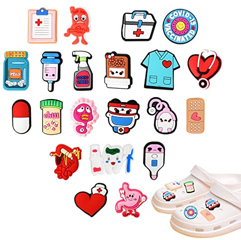 Dokeno 21 Stück Schuhanhänger für Clogs, Schuh Charms DIY, Schuhanstecker Pins aus PVC, Schuh Anstecker Set, Cartoon-Schuh-Dekoration, Schuh Pins, Schuhdekorationen für Kinder, Jugendliche, Erwachsene
