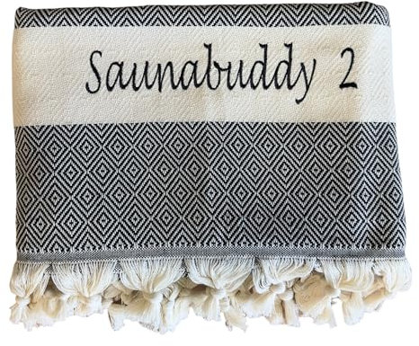 ARTHI XXL Hamamtuch Strandtuch personalisiert, super geeignet als Saunatuch, Badetuch, Wellness, Yoga, Fitness,Sport, individuelle Geschenkidee, 100x180cm, 100% Baumwolle (Schwarz)