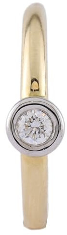Miamar 1151493 Damen Ring 14 Karat (585) Bicolor Gold Diamant 16,6 mm Größe 52