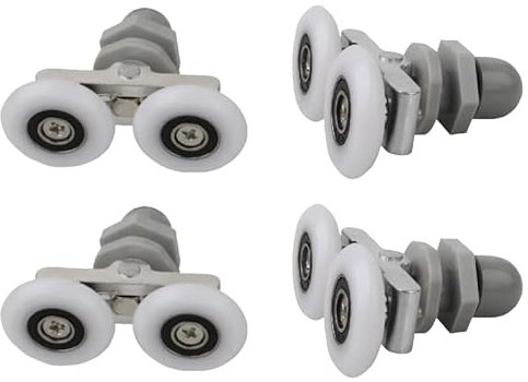 4PCS Shower Door Wheel Rollers,Double Sliding Roller,25MM Shower Door Rollers,Bathroom Sliding Roller for Bathroom