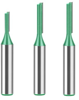 Boxonly 3 PCS Straight Router Bit Set 8mm Shank,Double Flute Woodworking Milling Cutter Router Bit Sets 3mm 4mm 5mm Cut Diameter Cutting Trimming Cutter Routing Bits