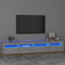 IKAYAA Mueble para TV de 240 cm Con Iluminación LED, Armario Bajo, Aparador Salón, Diseño Moderno y Elegante, Gris Hormigón, 240 x 35 x 40 cm