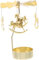 Rotierende Kerzenhalter 4.6 * 13cm Lustige Geschenke für Frauen Gold Kerzenhalter Dekoration Rotierender Teelichthalter mit Tablett für Zuhause Party Hochzeit Weihnachten (Trojanisches Pferd)