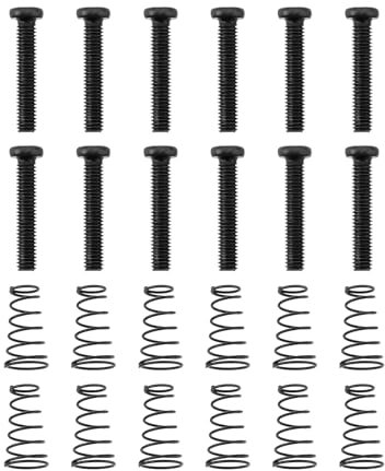 Create idea Lot de 12pcs Vis Et Ressorts Noir pour Réglage de La Selle de Guitare 3mm x 18mm pour Chevalet de Guitare Trémolo Pièces de Chevalet de Guitare Noir