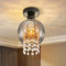 ZMH Deckenlampe Schlafzimmer Deckenleuchte Flur - Flurlampe Glas Schwarz E27 Schlafzimmerlampe Rauchgrau Vintage Deckenbeleuchtung Industrial Retro Küchenlampe Kristall für Küche(ohne Leuchtmittel)