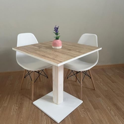 TAVOLO BAR | BISTROT | RISTORANTE QUADRATO CON PIEDE CENTRALE 60/70/80 cm colori assortiti (ASPEN OAK 70X70)