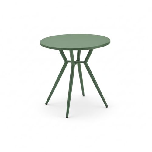 Liadomo Gartentisch Lesina, Balkontisch Ø 80 cm, Aluminium dunkelgrün | runder Beistelltisch, korrosionsbeständig, wetterfest, pflegeleicht